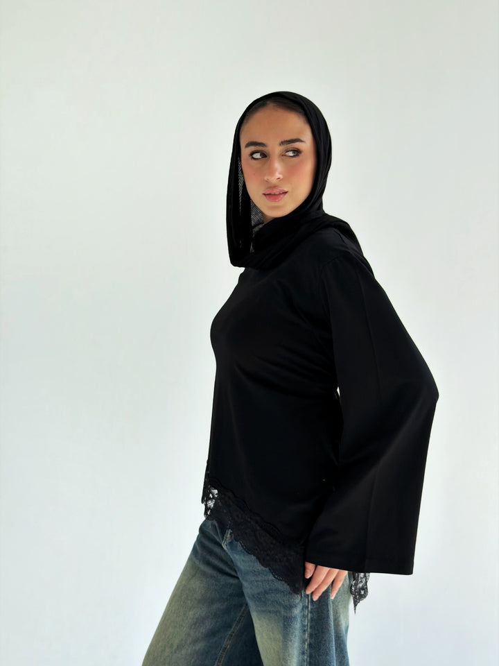 Everyday Lace Top In Black