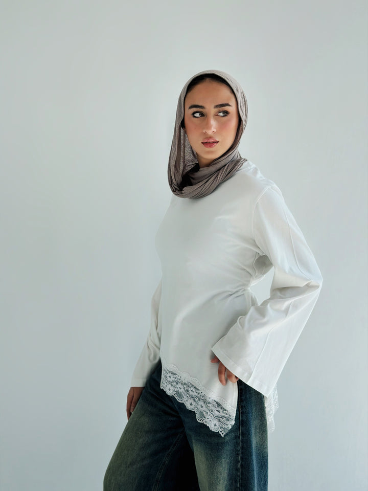 Everyday lace Top in white
