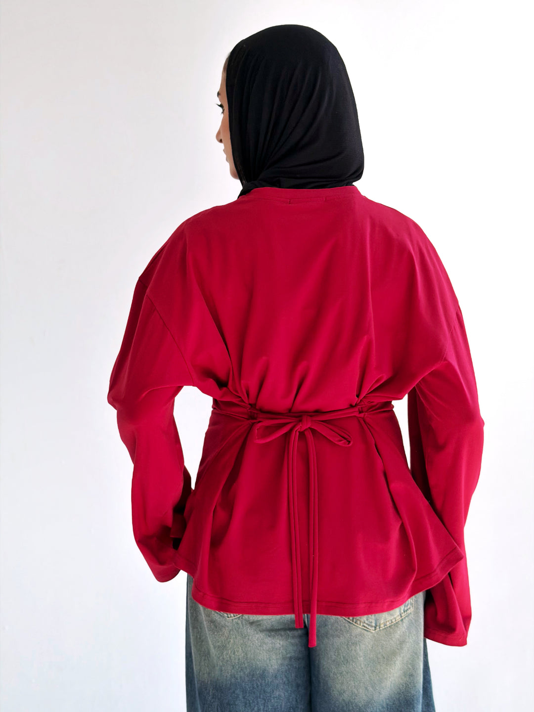 Sleeves Top in red
