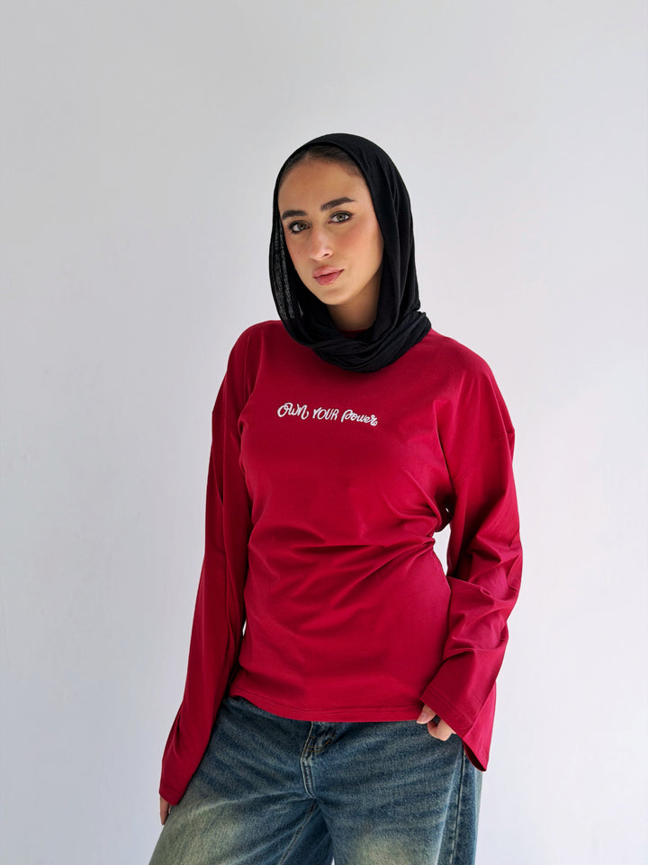 Sleeves Top in red