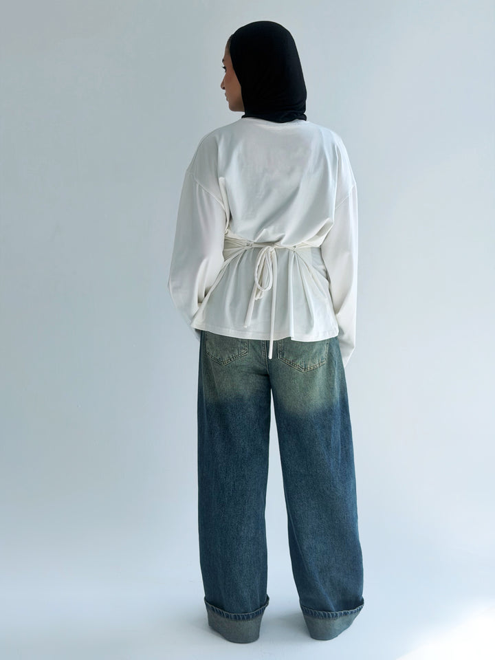 Sleeves Top in white