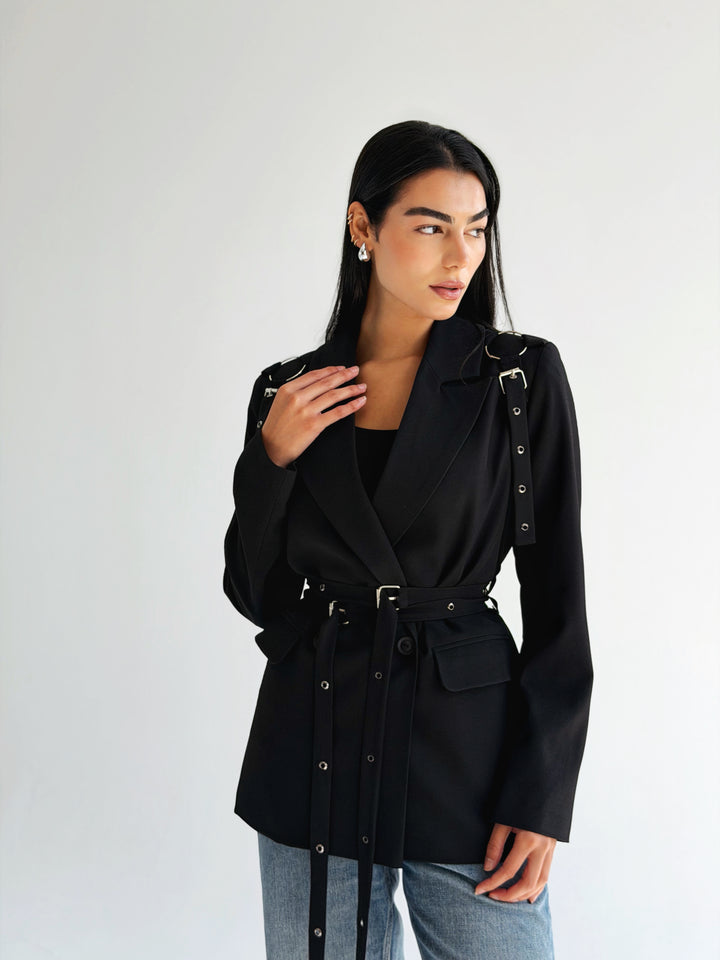 Belted Blazer Black