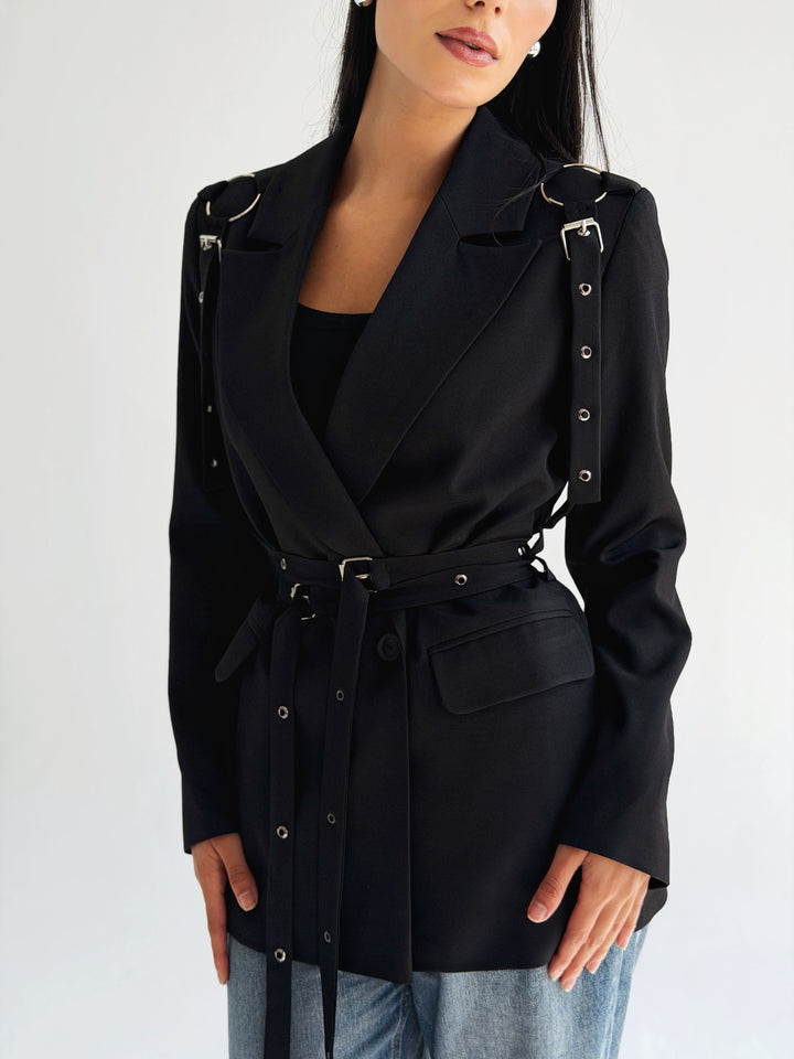 Belted Blazer Black