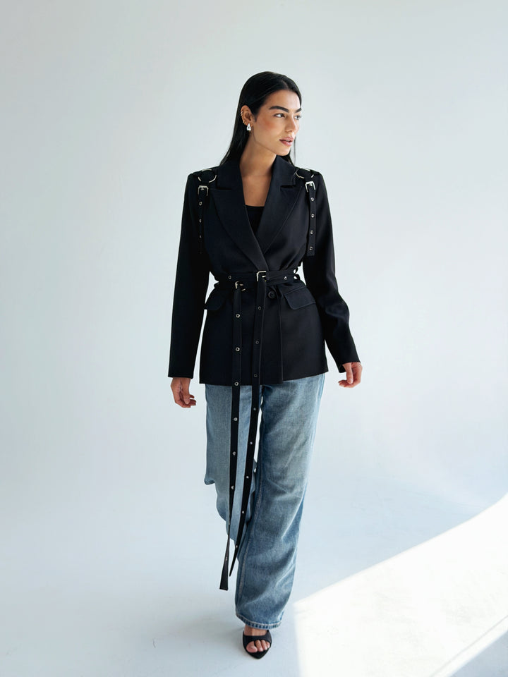 Belted Blazer Black