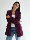Ruffle blazer in burgandy