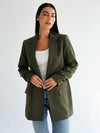 Ruffles Blazer In Olive