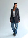 Ruffled Blazer in Gray