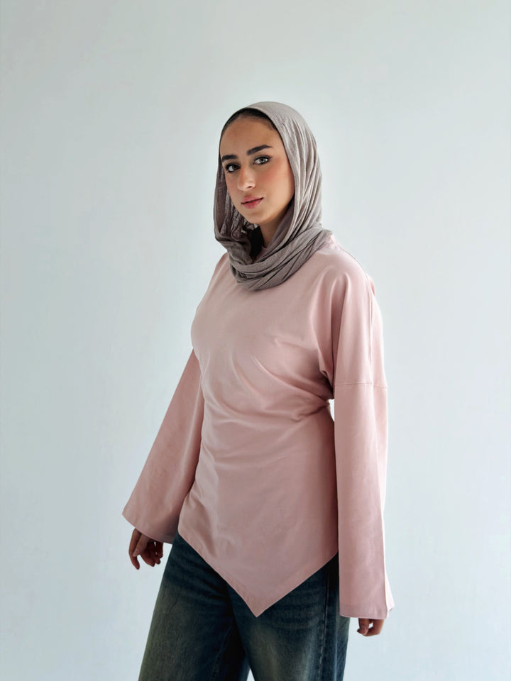 Waist Tie Top In rose