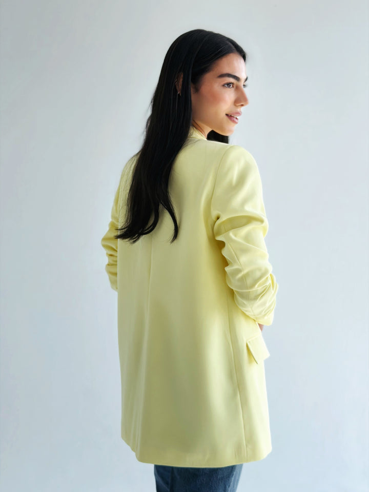 Ruffle Blazer in yellow