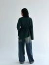 Waist Tie Top In dark olive