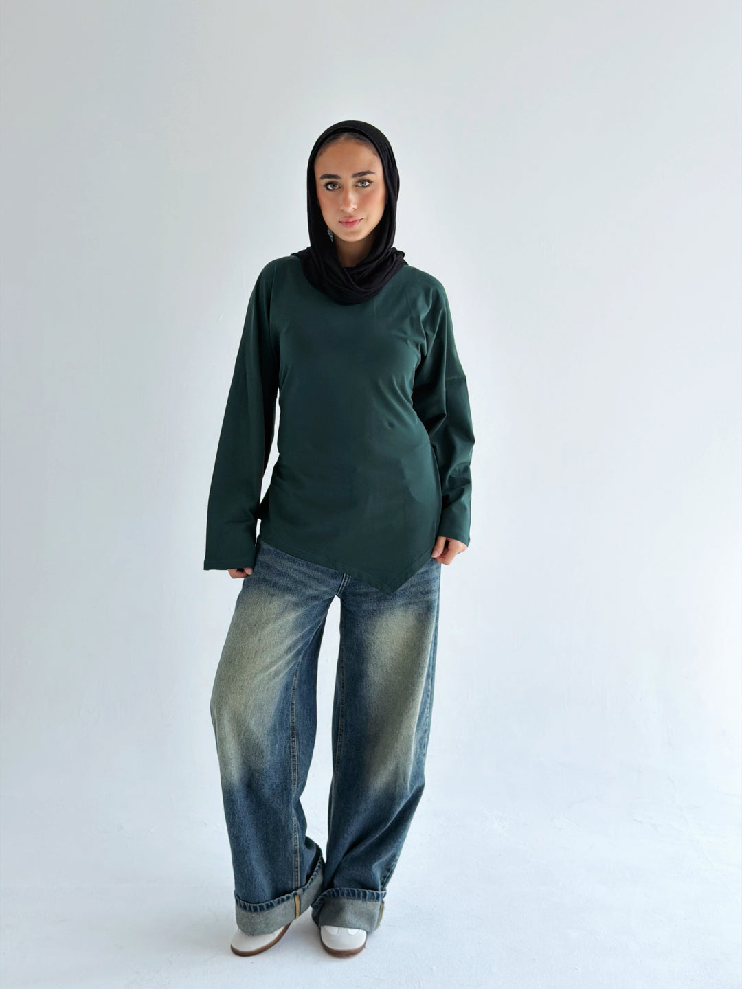 Waist Tie Top In dark olive