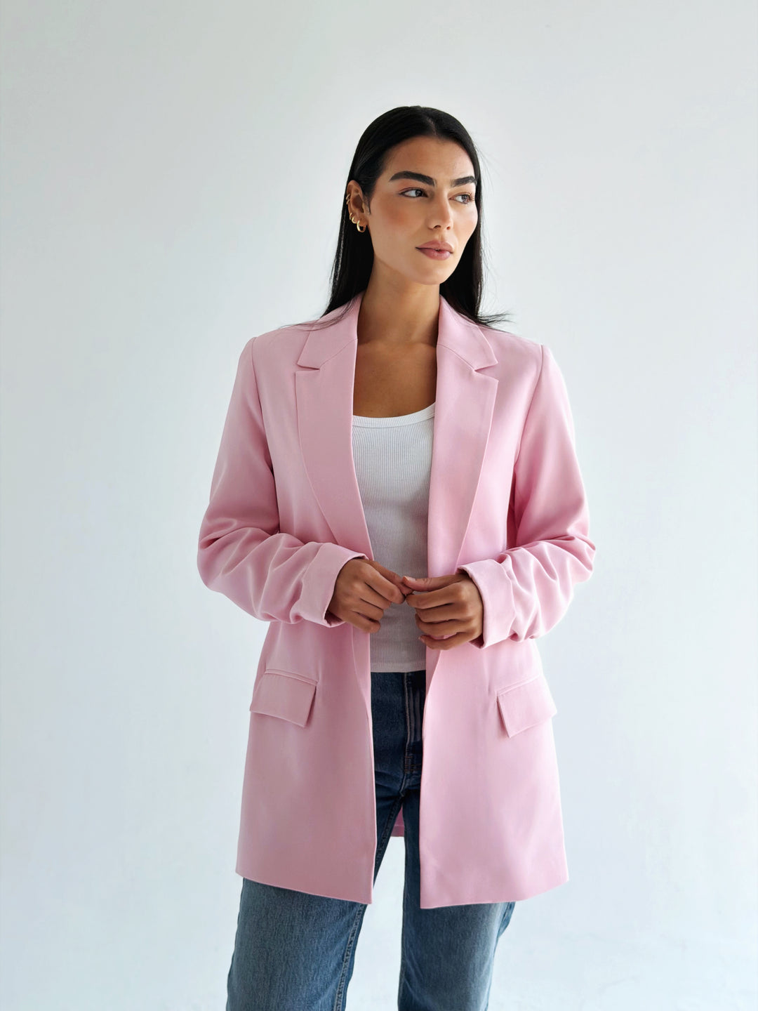 Ruffles blazer in pink