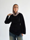 Waist Tie Top In Black