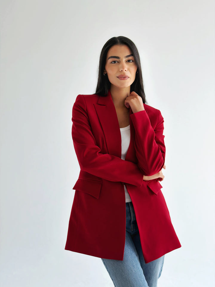 Slim fit blazer in Red