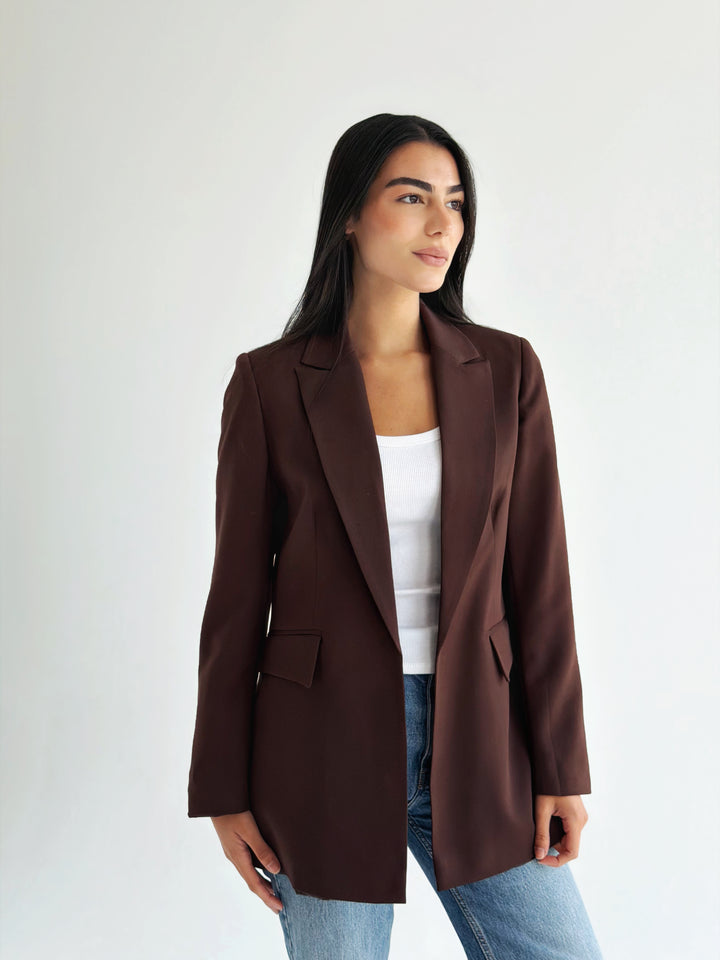 Slim fit blazer in Brown