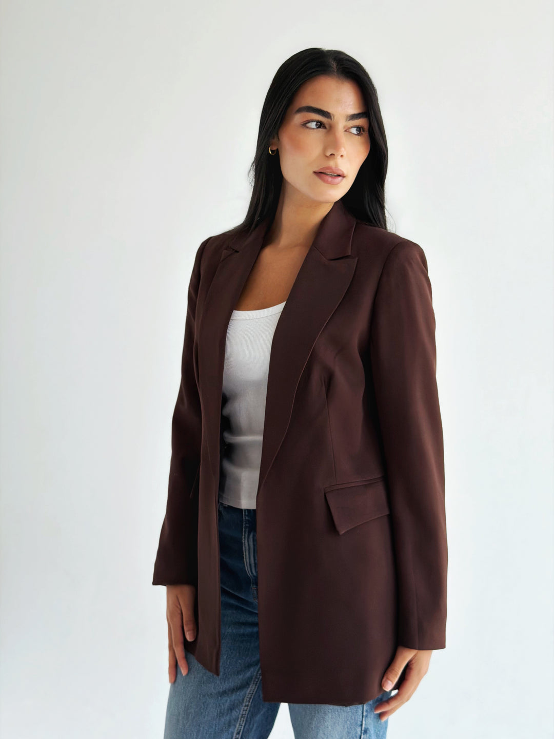 Slim fit blazer in Brown