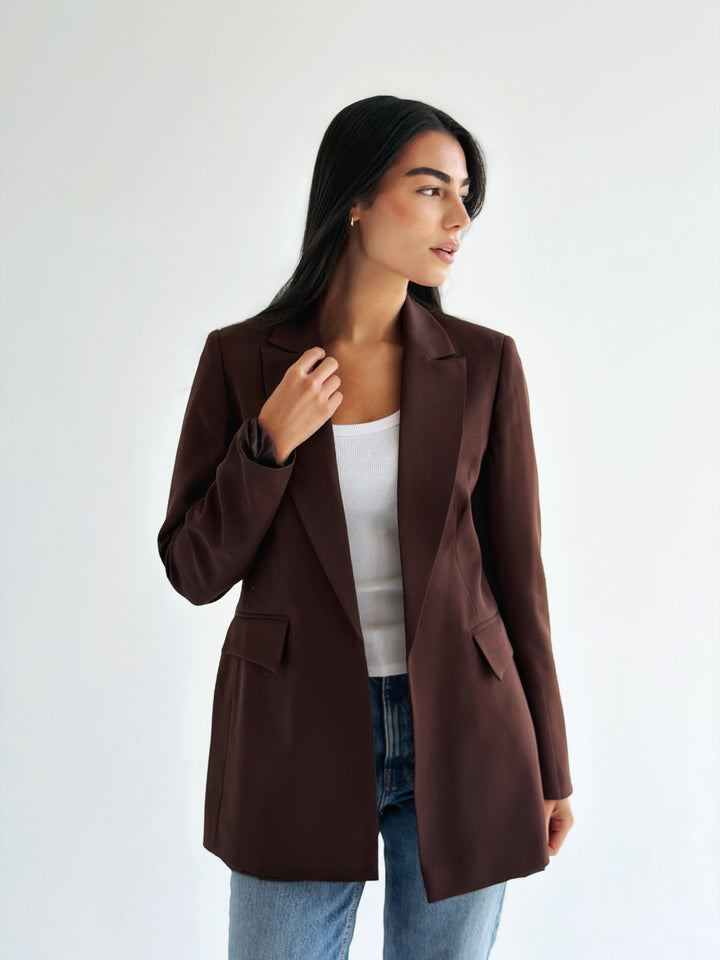 Slim fit blazer in Brown