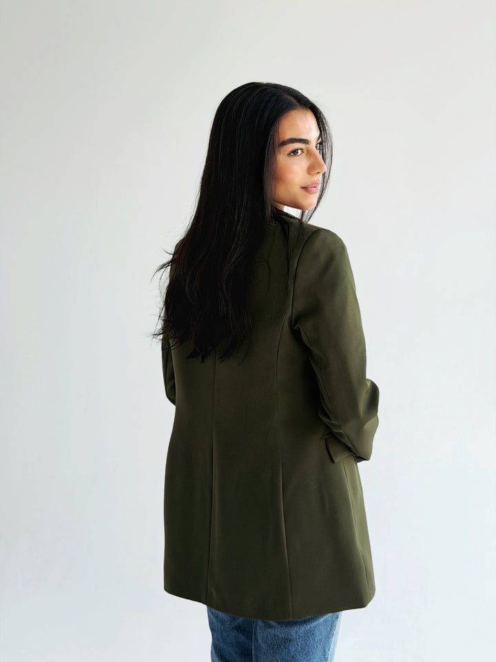 Slim fit blazer in olive