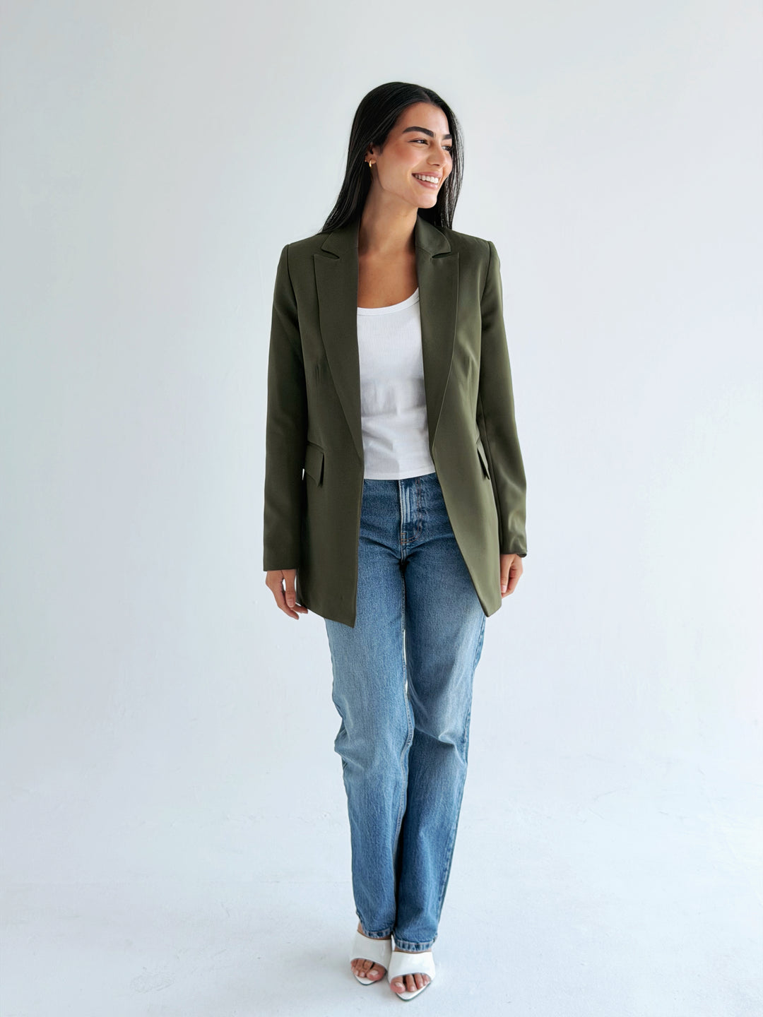 Slim fit blazer in olive