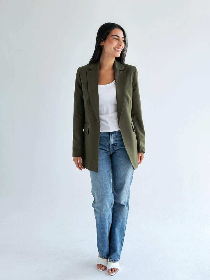 Slim fit blazer in olive