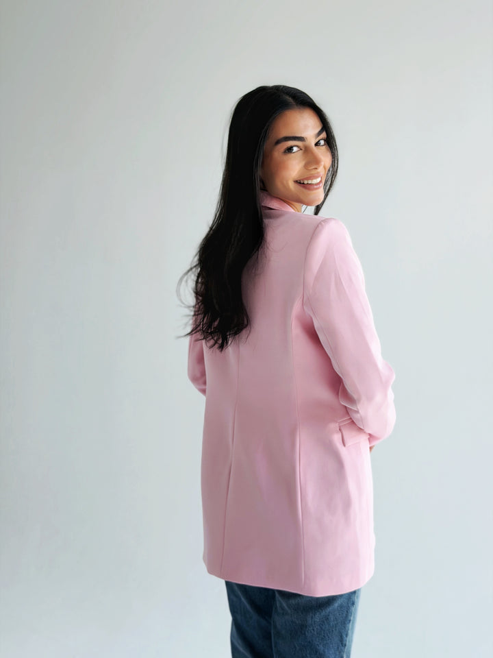 Slim fit blazer in pink