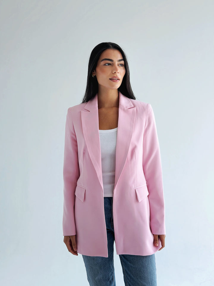Slim fit blazer in pink