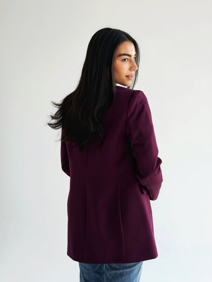 Slim fit blazer in Burgundy