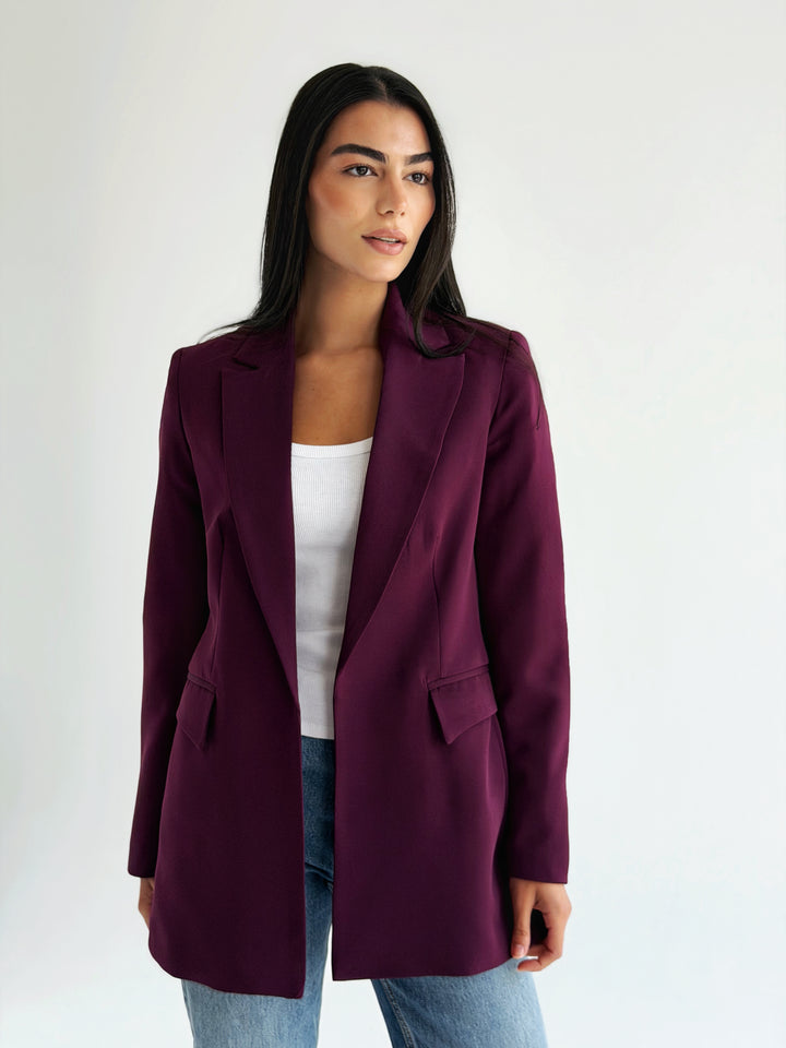 Slim fit blazer in Burgundy