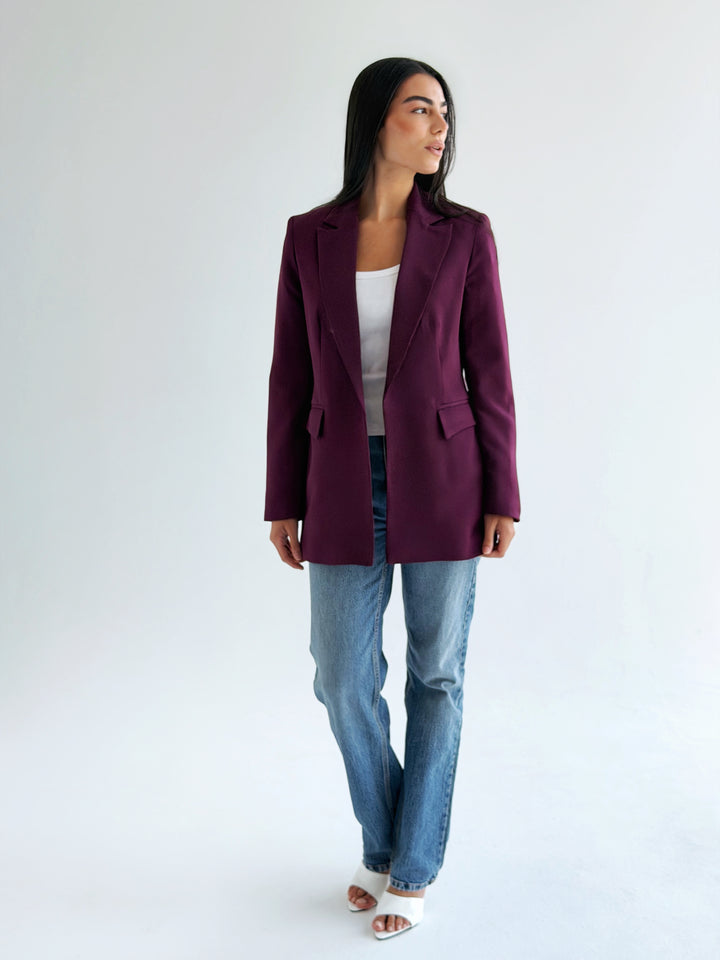 Slim fit blazer in Burgundy