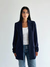 Ruffles Blazer in Navy blue
