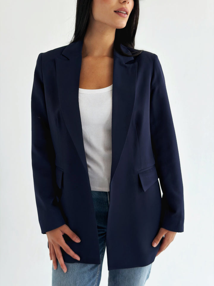 Ruffles Blazer in Navy blue