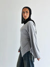 Waist Tie Top In gray