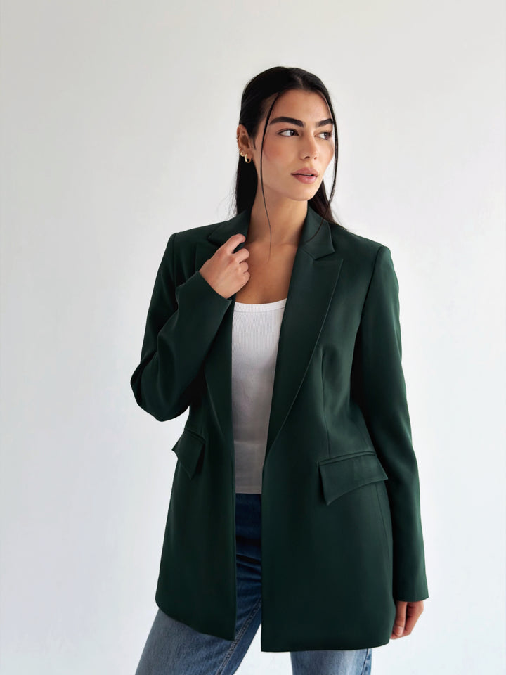 Slim fit blazer in dark olive