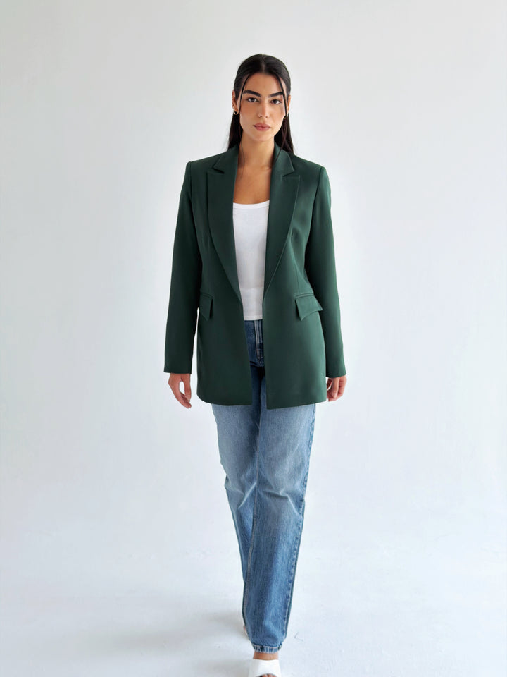 Slim fit blazer in dark olive