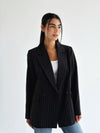 Striped Relaxed Fit blazer In Black