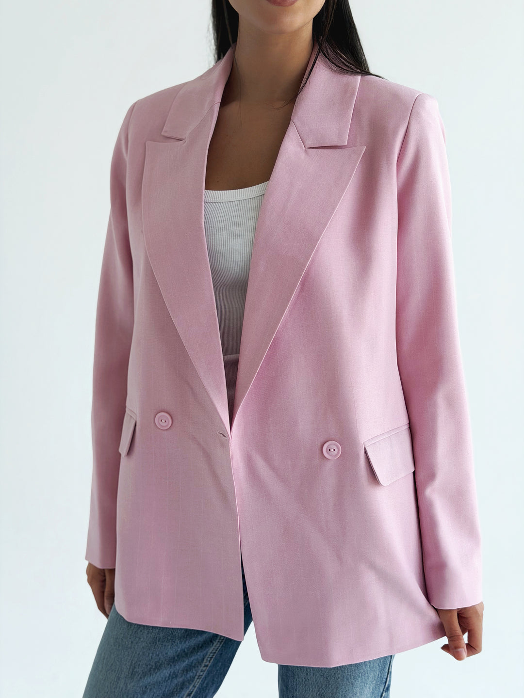 Striped Relaxed Fit blazer In Rose