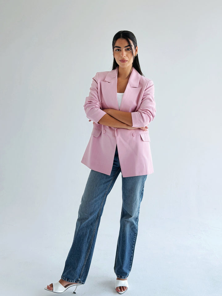Striped Relaxed Fit blazer In Rose