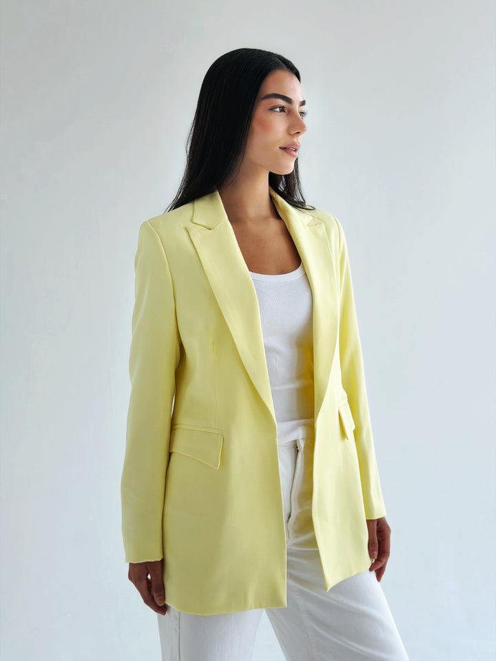 Slim fit blazer in yellow