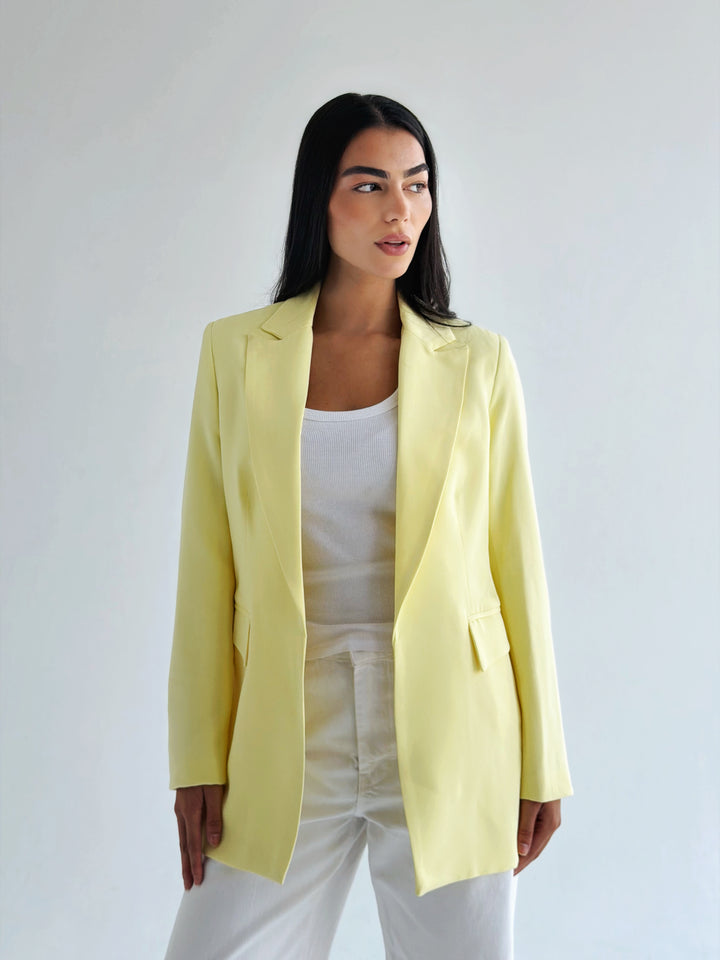 Slim fit blazer in yellow