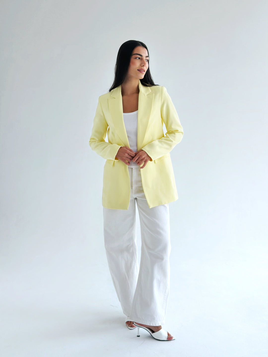 Slim fit blazer in yellow