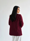 Striped Relaxed Fit blazer In burgundy