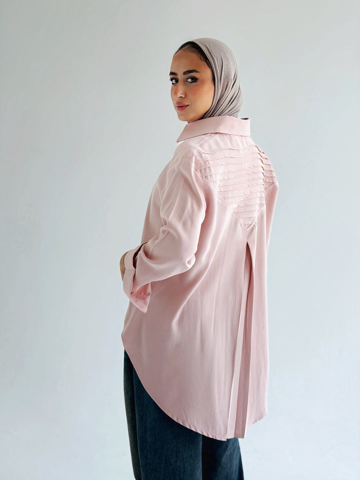 High and low shirt in rose