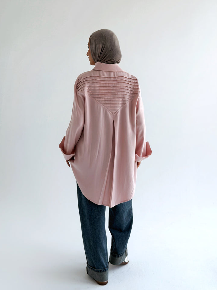 High and low shirt in rose