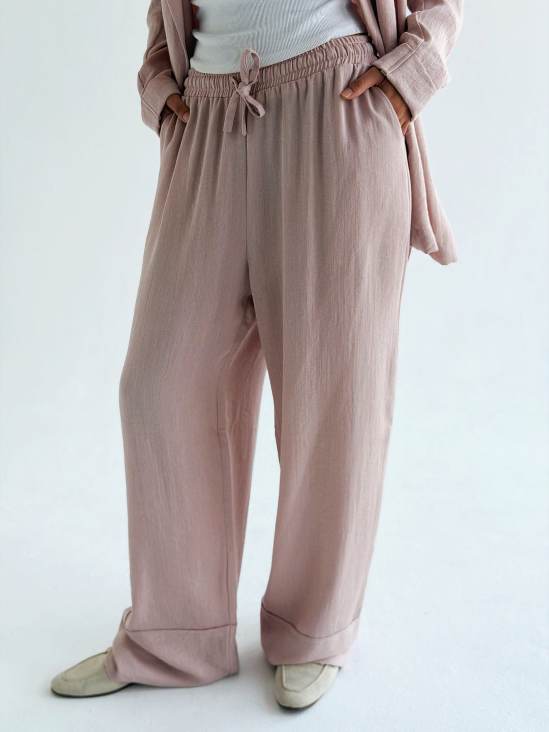 Linen mood set in rose