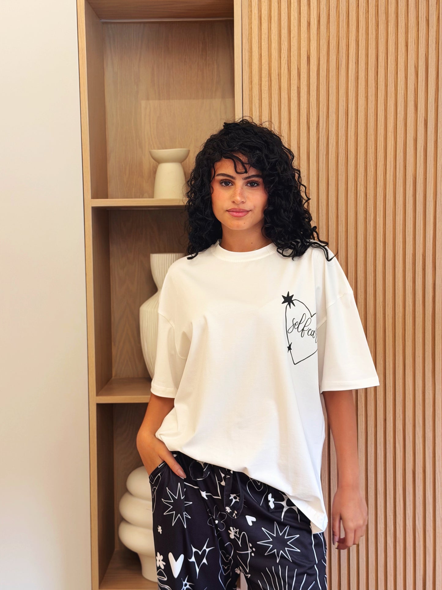 Self care white shirt
