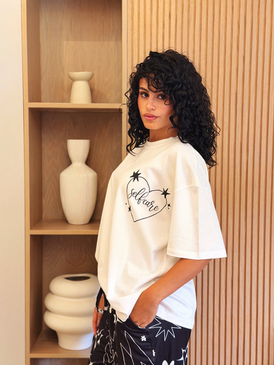 Self care white shirt