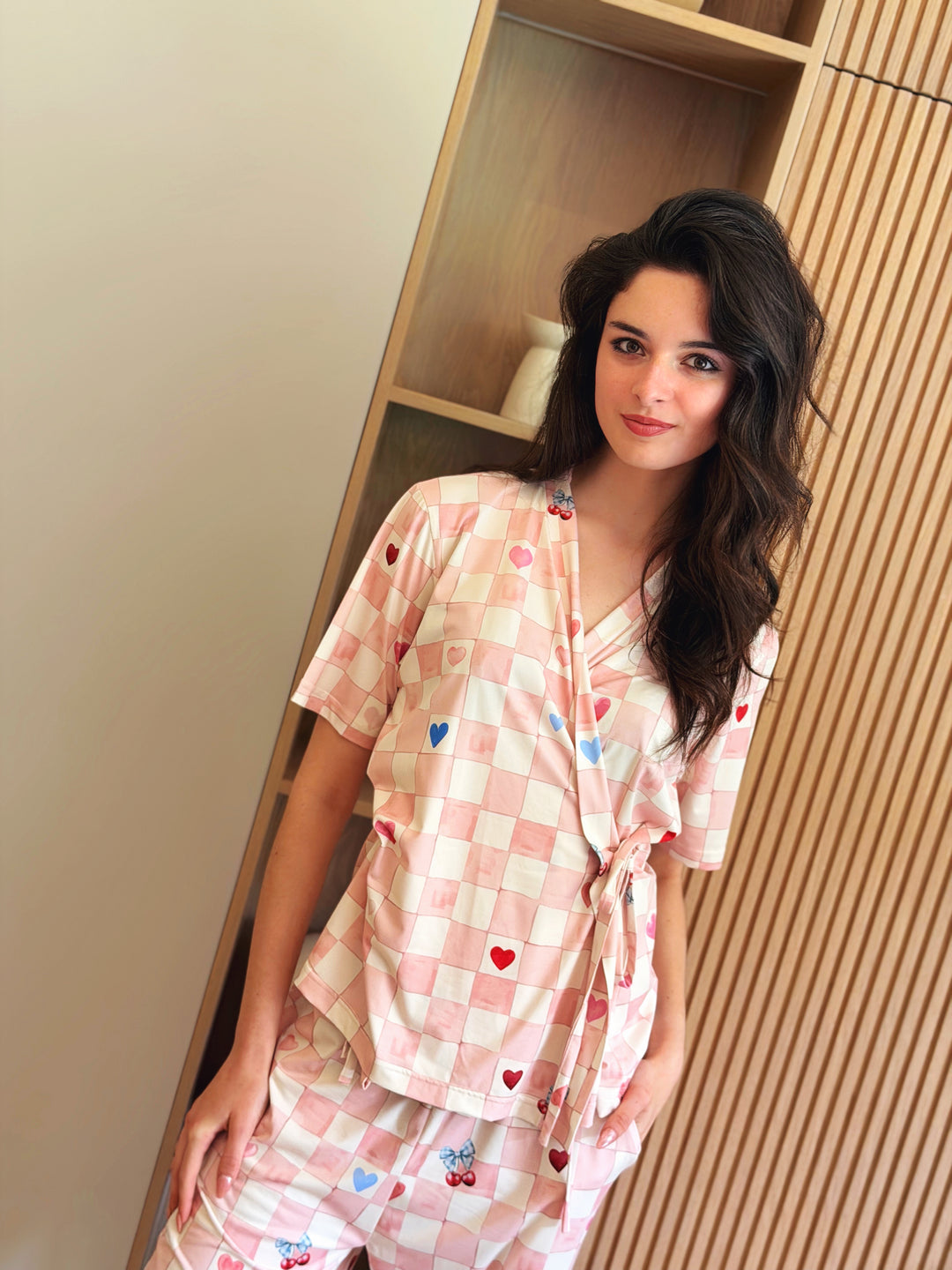 Self love cotton warp-style pajama  /sweetast in Pink
