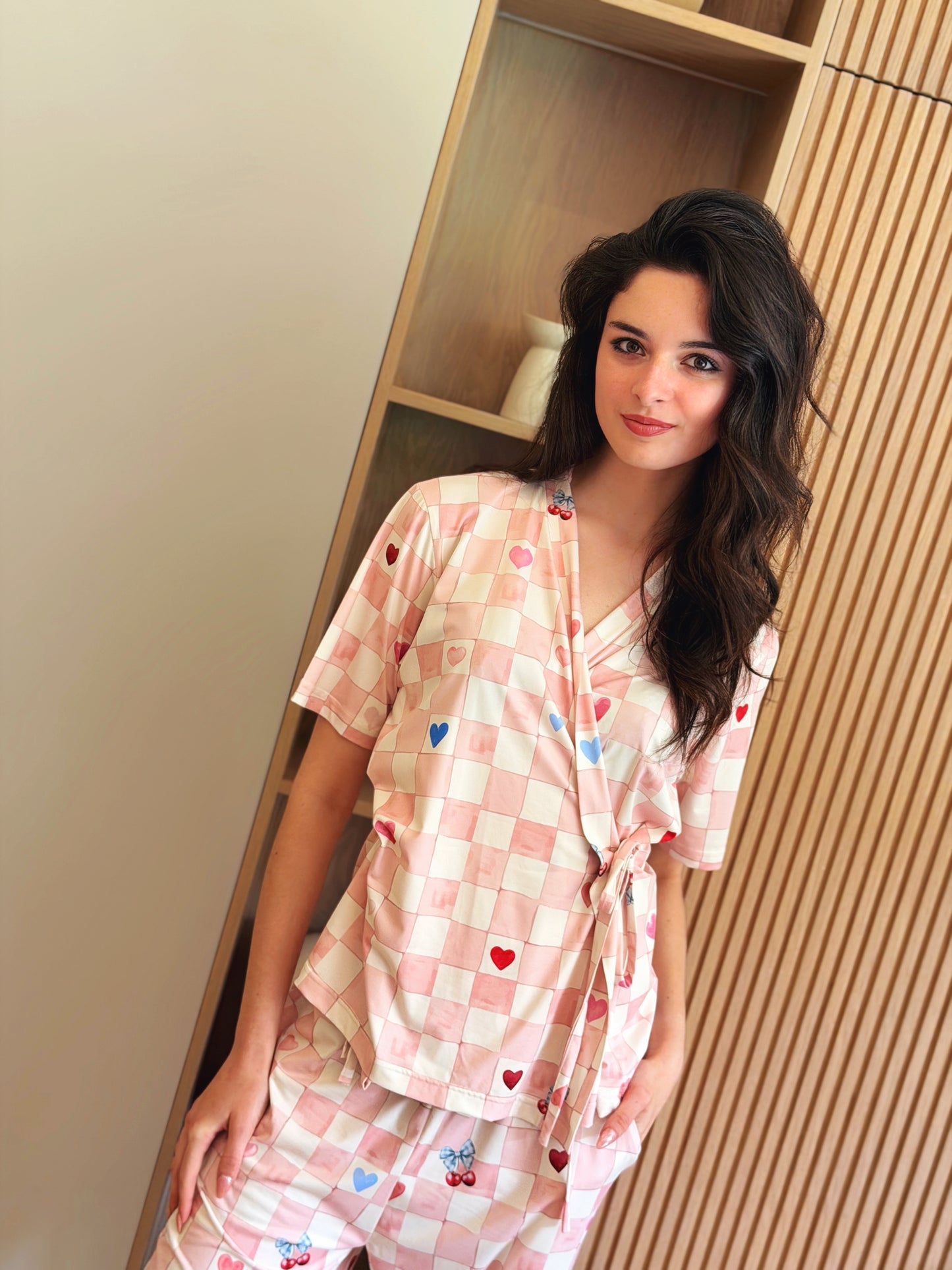 Self love cotton warp-style pajama  /sweetast in Pink