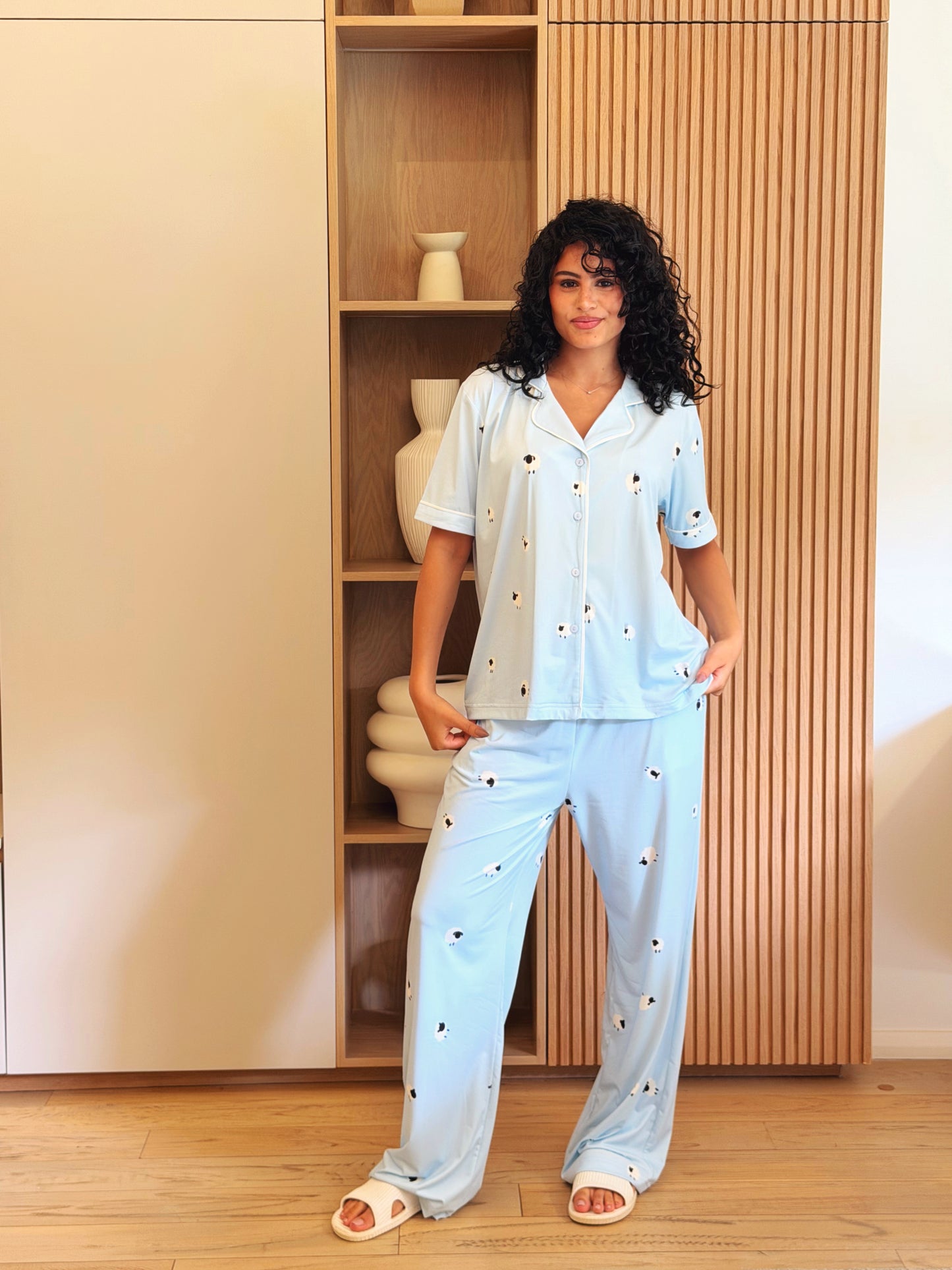 Self love cotton Button -up pajama /Sheep