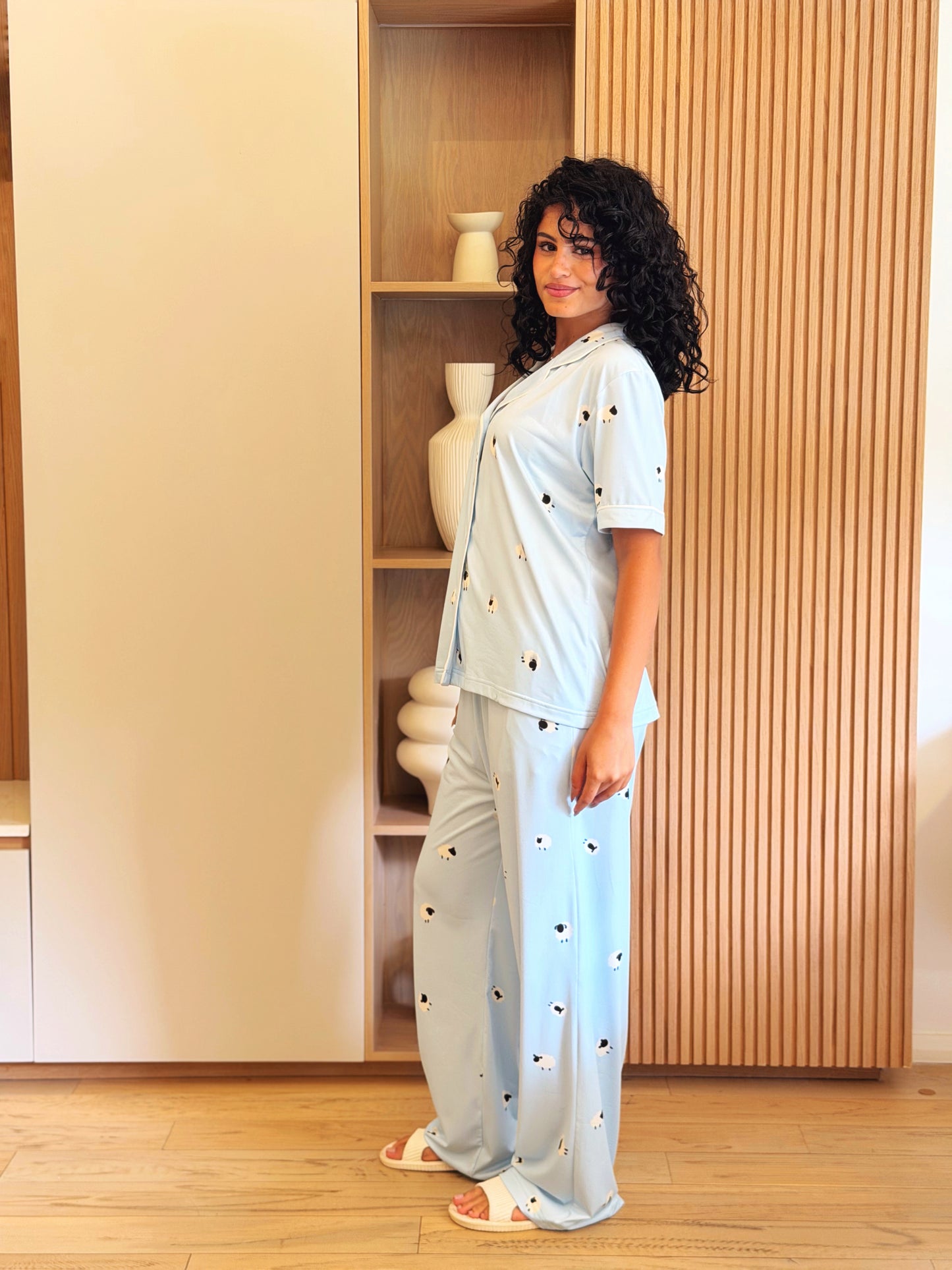 Self love cotton Button -up pajama /Sheep